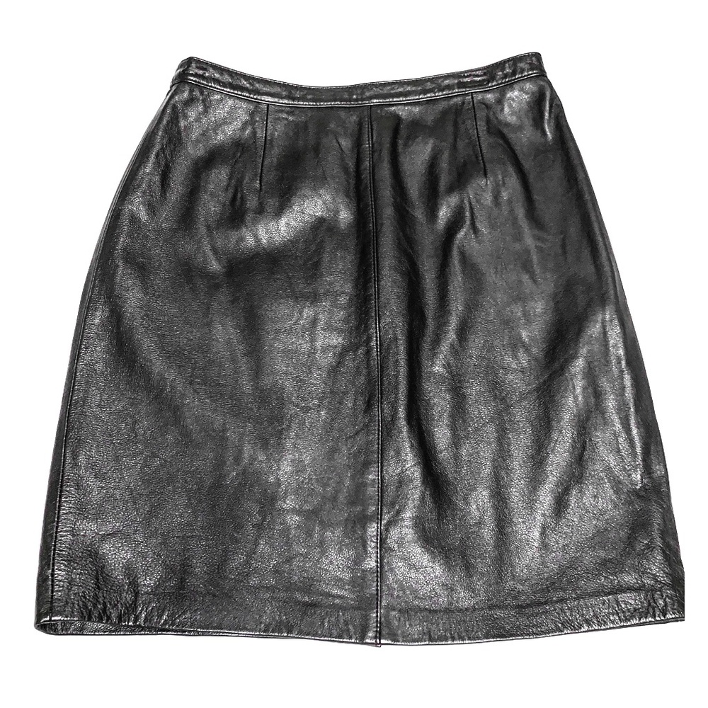 Spiegel Black 100% Leather Skirt Sz 10